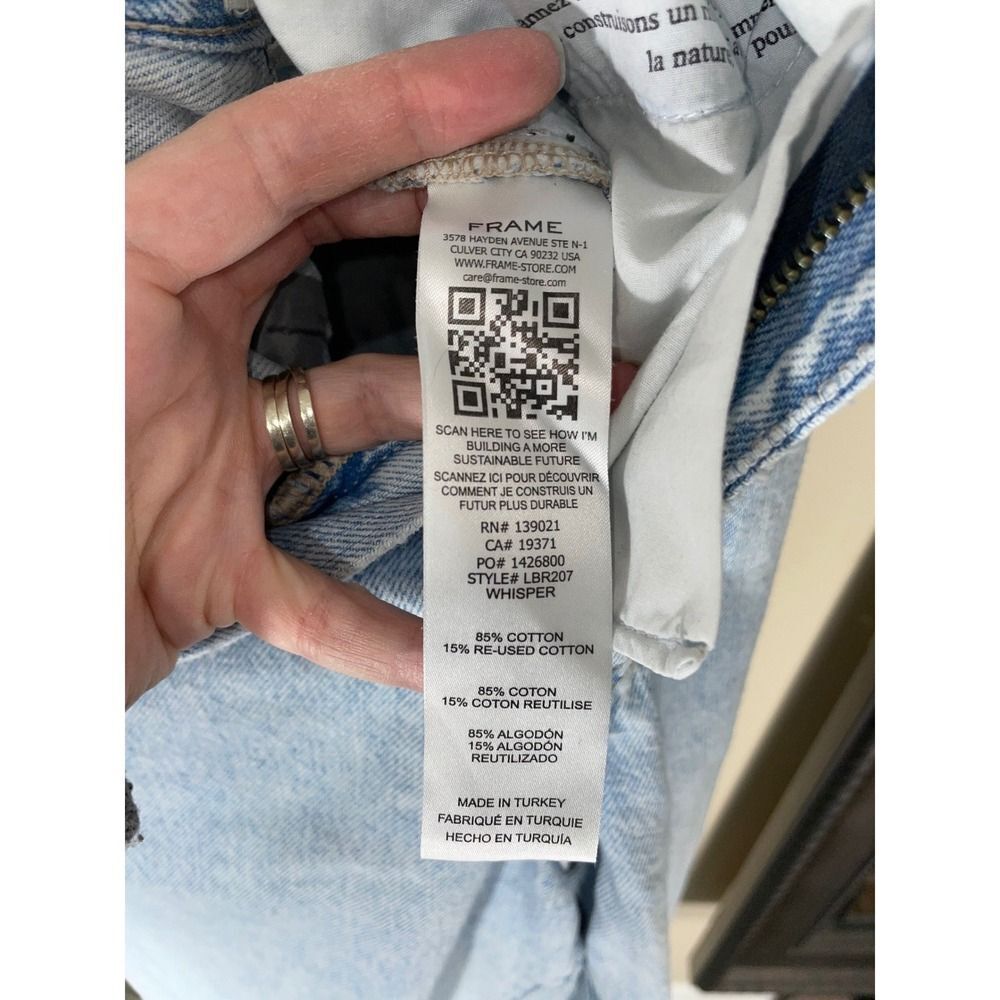 FRAME Ultra High Rise Barrel Jeans W/29 Light Blue Whisper LBR207 LN - Picture 5 of 15